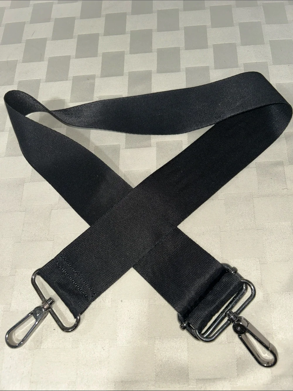 Black Adjustable Messenger Bag Strap with Metal Clips
